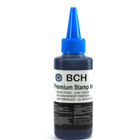 BCH Stamp Ink Refill Set – Black, Blue, Red, Purple – Premium Grade Ink for Self-Inking & Rubber Stamps – 2.5 oz (75ml) Each