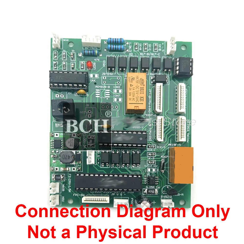 Connection Diagram for 1390 DTF Breakout Overwrite Board