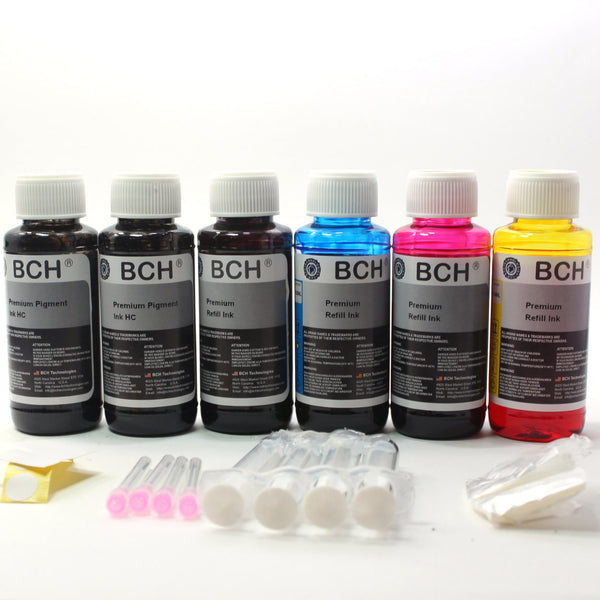 Premium 600 ml Refill Ink - (2X Pigment Black +  1x Photo Black + Photo Dye CMY)  KH600X-2PH