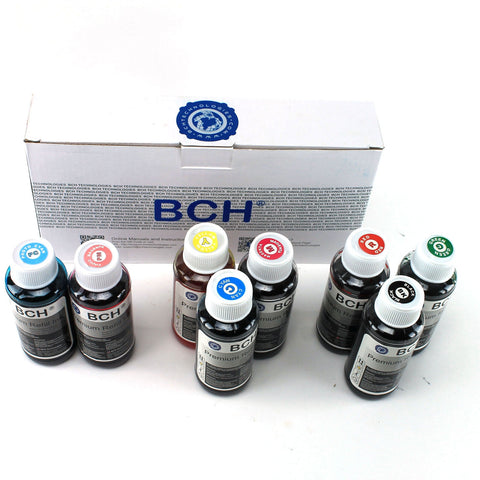 Premium HUVR Dye Ink - 100 ml x 8 Eight-Color for Canon Pixma Pro 9000 Mark II (KD800X-A-CAN)