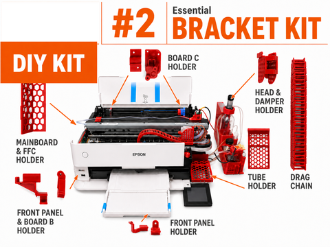 BCH ET-8550 DTF Conversion Essential Bracket & Drag Chain Kit – Mounting System for Mainboard, Drive Board, Tubing, Panel, and Cable