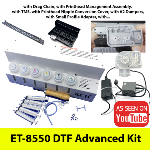 Professional Bundle Conversion DIY Continuous Ink Supply (CIS) Kit for ET-8550 DTF Conversion - ET-8550 ET8550 CIS