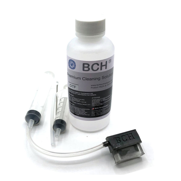 Unclogging Combo Kit for Epson Printhead: ET-8500 ET-8550 - DTF DTG MaxStrength Concentrated Cleaning Solution with Adapter