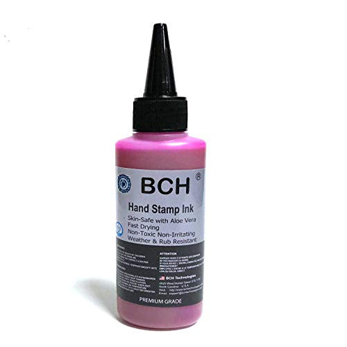 Lilac Color Re-Entry Stamp Ink by BCH for Event Admittance - Skin-Safe with Aloe Vera Extract - 3 oz Lilac