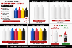 BCH Production Bulk High-Speed DTF Ink for ET-8550 and XP-600 – 250 mL per Bottle