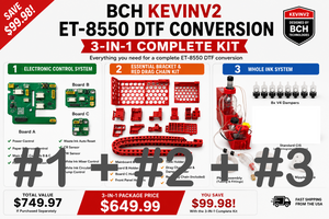 BCH KevinV2 ET-8550 DTF Conversion 3-in-1 Complete Kit – Electronic Control System, Essential Brackets, Drag Chain and Whole Ink System
