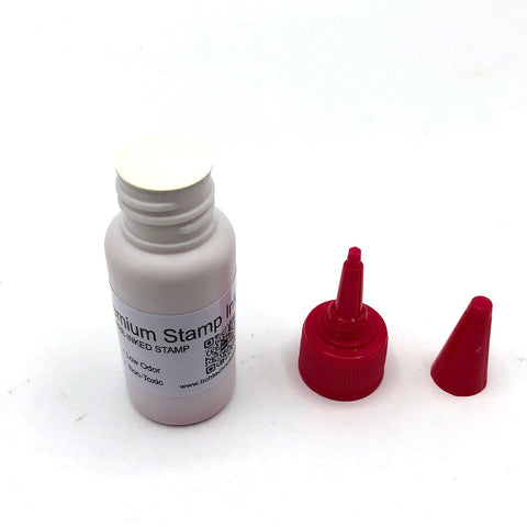 Spot Red Oil-Based Premium Stamp Refill Ink by BCH for Pre-Inked Rubber Gel Pads & Dot Matrix Ribbons - 20 ml -0.68oz