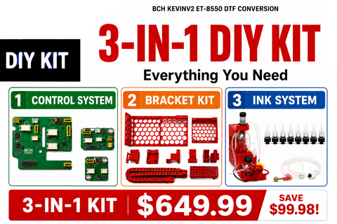 BCH KevinV2 ET-8550 DTF Conversion 3-in-1 Complete Kit – Electronic Control System, Essential Brackets and Whole Ink System