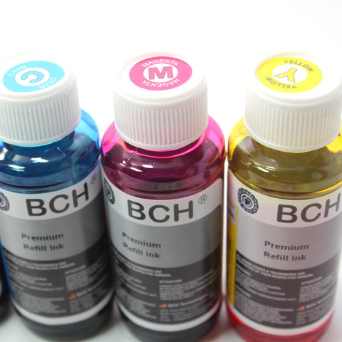 Premium Refill Ink - 100 ml x 6: Two Pigment Black +  One Photo Black + Photo Dye CMY ( KH600X-2PC)