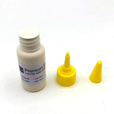 Yellow Oil-Based Premium Stamp Refill Ink by BCH for Pre-Inked Rubber Gel Pads & Dot Matrix Ribbons - 20 ml -0.68oz