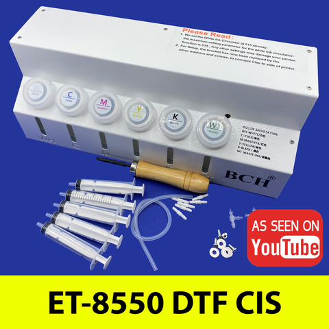 Standard DIY Continuous Ink Supply (CIS) Kit for ET-8550 DTF Conversion