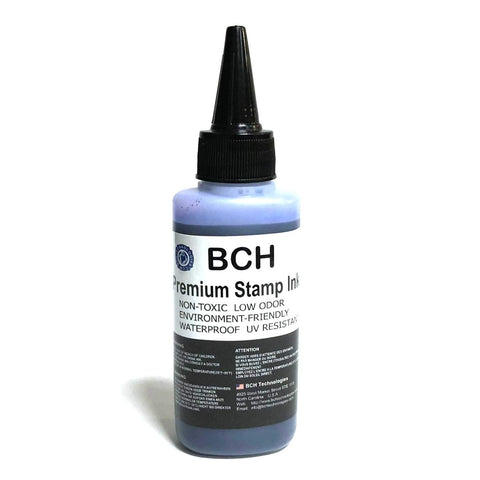 BCH Stamp Ink Refill Set – Black, Blue, Red, Purple – Premium Grade Ink for Self-Inking & Rubber Stamps – 2.5 oz (75ml) Each