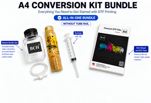 BCH 4ColorDTF™ Basic Conversion Kit for A4 Printers - with Dirty Used Bottle
