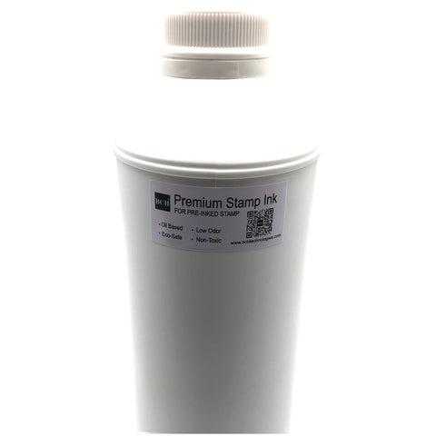 Bulk (1,000 ml) Premium Black Oil-Based Refill Ink for Pre-Inked Stamps & Dot Matrix Printers