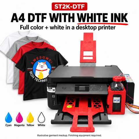 BCH ST2K-DTF A4 DTF Printer with White Ink