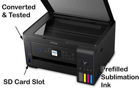 Converted Epson ST-2000 EcoTank Sublimation Printer Bundle – Prefilled Ink & Paper, Ready to Print