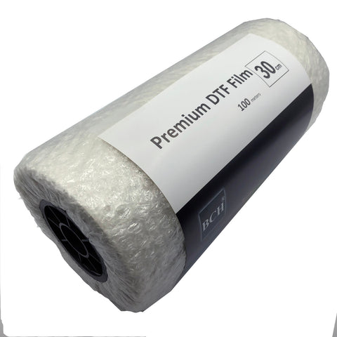 Premium DTF Direct-to-Film Transfer Film - Roll Package - Cold & Hot Peel - Width 30 cm (11.81") Length 100 m (328 ft)