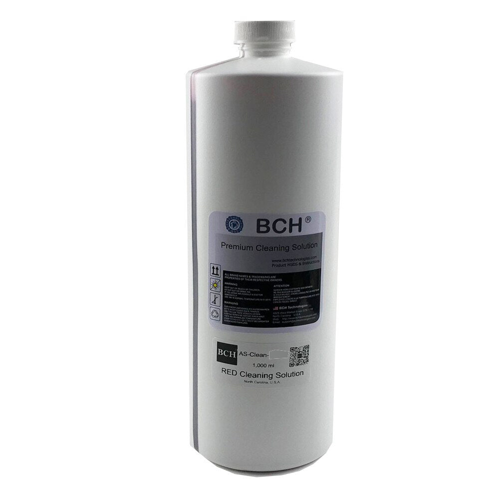 Ready-to-Use Bulk (1,000 ml) BCH MaxStrength™ RED Professional Cleaning Solution for Water-Based Inks: Dye, Pigment, Sublimation - NOT FOR SOLVENT INK