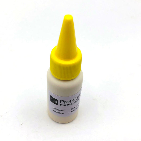 Yellow Oil-Based Premium Stamp Refill Ink by BCH for Pre-Inked Rubber Gel Pads & Dot Matrix Ribbons - 20 ml -0.68oz