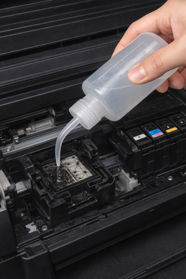 8oz (250ml) Plastic Squeeze Bottle with Curved Spout – Flexible, Impact-Resistant Squirt Bottle – Multi-Purpose for Capping Station Cleaning, Lab Use & Printer Maintenance