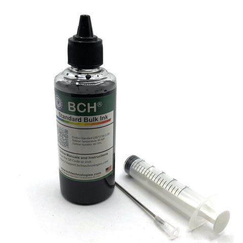 Universal Refill Ink for All Printers - 100 ml Black Dye Ink with Syringe Needle