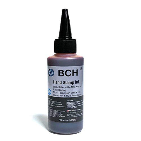 Violet Color Re-Entry Stamp Ink by BCH for Event Admittance - Skin-Safe with Aloe Vera Extract - 3 oz Violet