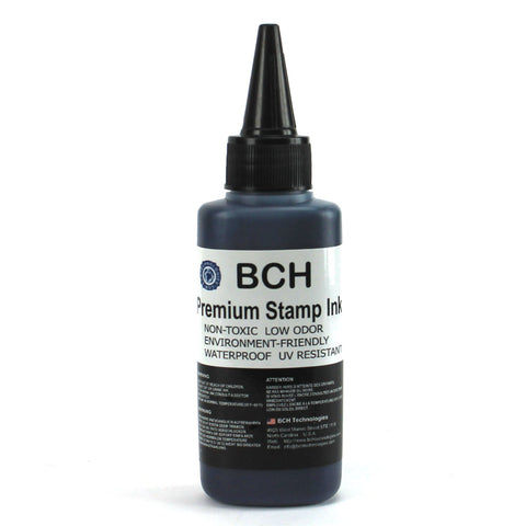 BCH Stamp Ink Refill Set – Black, Blue, Red, Purple – Premium Grade Ink for Self-Inking & Rubber Stamps – 2.5 oz (75ml) Each