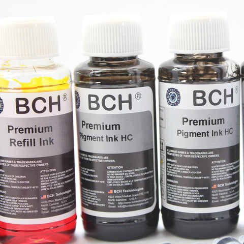 Premium Refill Ink - 100 ml x 6: Three Pigment Black +  Photo Dye (KH600X-3PC)