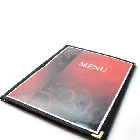 Tri-Fold Three Panel Six View Booklet Cafe Style Menu Covers