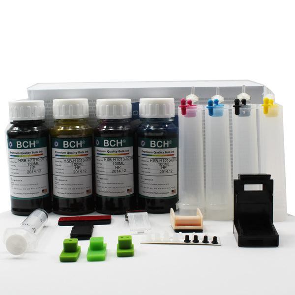 1st Generation DIY CISS Continuous Ink Supply System Kit for HP and Canon - Make Your Own Automatic Ink Refill System (with Ink)