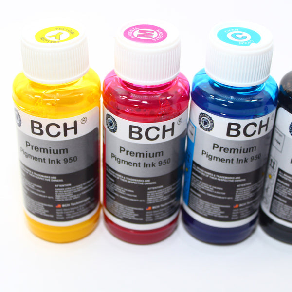 Premium Pigment Refill Ink - 100 ml x 4 Four Color for HP (KP600X-H950)