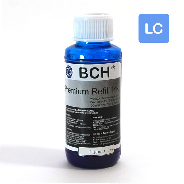 Premium Pigment Ink - 100 ml Light Cyan Ink for HP  (IP100-8-AH)