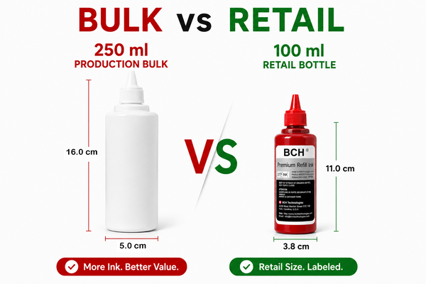 BCH Production Bulk High-Speed DTF Ink for ET-8550 and XP-600 – 250 mL per Bottle
