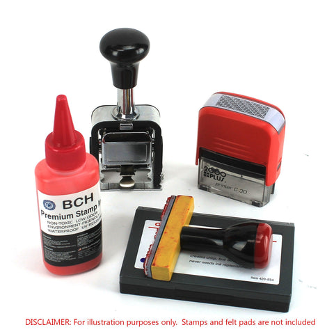 Premium Red Water-Based Refill Ink for Self Inking Stamps Inkpad