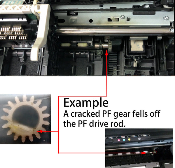 BCH Paper Feed Gear (PFG) for HP OfficeJet Pro 69xx Series - Fix 6958, 6968, 6970, 6975, 6978... "The print carriage cannot move"